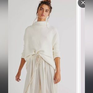 Free People Ottoman Slouchy Tunic Sweater- Cream XS